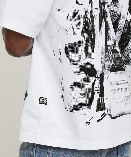 送料込★G-Star★Backpack Tシャツ G-STAR RAW tシャツ BACKPACK GRAPHIC BOXY T-SHIRT/オーバー