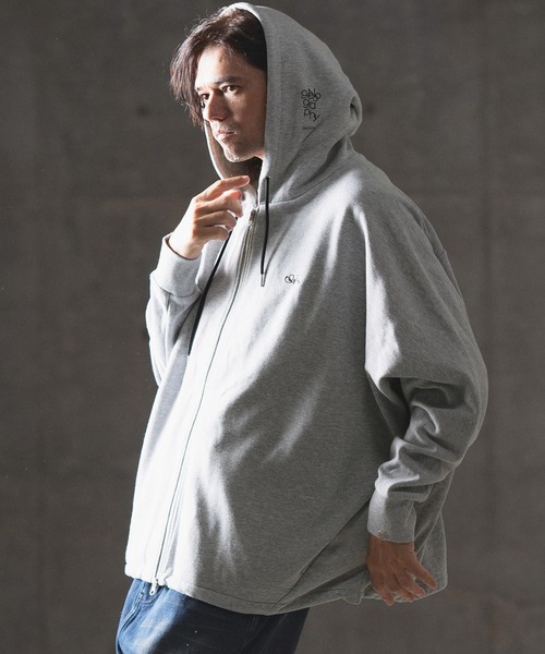 GLIMCLAP パーカー mpa3508- Dolman sleeve zip up sweat hoodie 