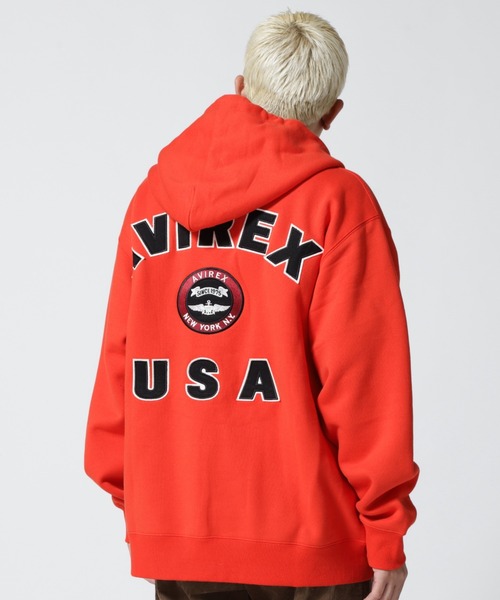 AVIREX パーカー AVIREX パーカー VARSITY LOGO SWEAT ZIP UP PARKA / バーシティ