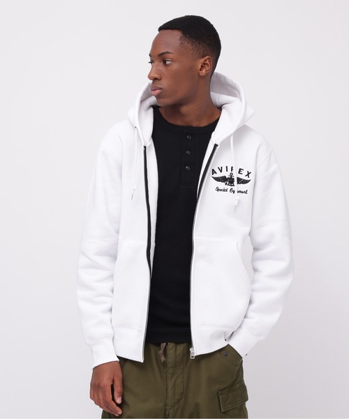 AVIREX パーカー VARSITY LOGO SWEAT ZIP UP PARKA / バーシティ