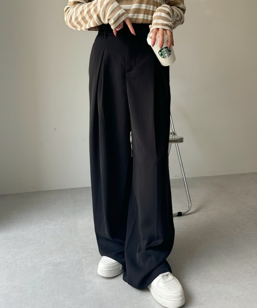 ✅本日限定値下✅セオリー◆3.2万◆スラックス ワイドパンツ 2  綺麗め美脚 Ada. スラックス パンツ 「美脚シルエット」 センタータック