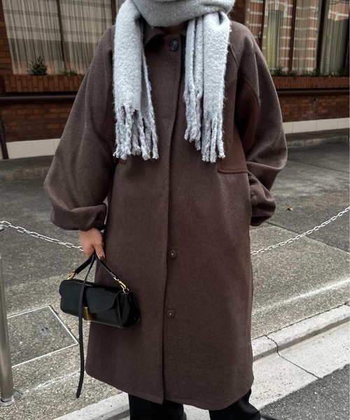lawgy アウター　コート lawgy コート アウター side different material coat / サイド