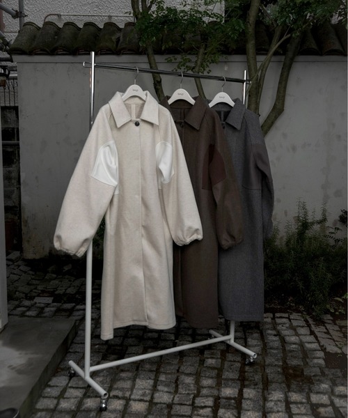 lawgyコート lawgy コート アウター side different material coat / サイド