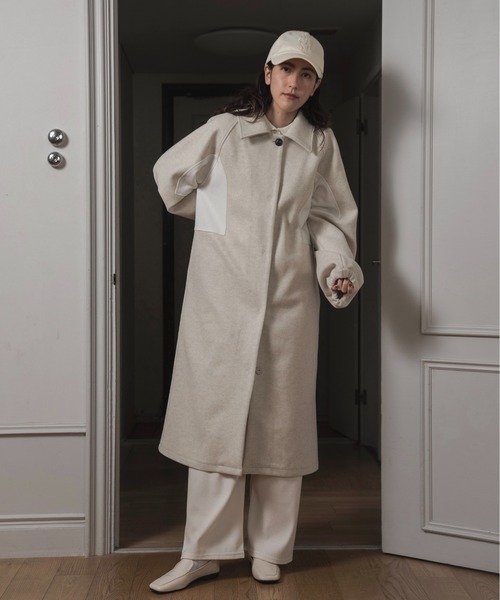 lawgy（ラウジー） コート アウター side different material coat