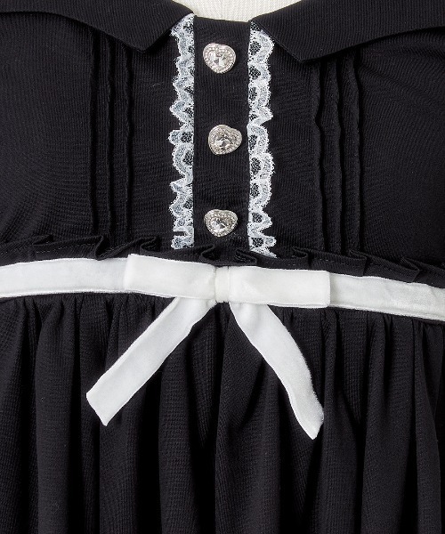 ワンピース Neck ribbon & heart bijou baby doll AVENCHUMU ワンピース Neck ribbon ＆ heart bijou baby doll