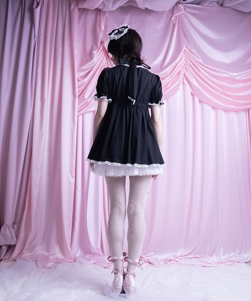 ワンピース Neck ribbon & heart bijou baby doll AVENCHUMU ワンピース Neck ribbon & heart bijou baby doll