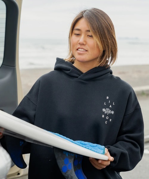 パーカー BILLABONG レディース BIG LOOSE PARKA パーカー 「2024年秋冬モデル」/ビラボンフラワーモチーフデザインプルオー BILLABONG パーカー レディース BIG LOOSE PARKA 「2024年秋冬