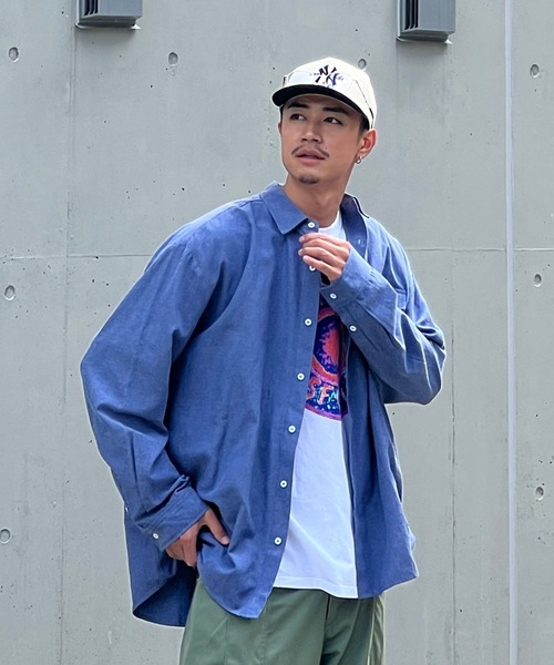 新品【XXL・ネイビー】 Loose Fit Oxford S/S Shirt FCTY. シャツ loose fit oxford shirts / ルーズフィット