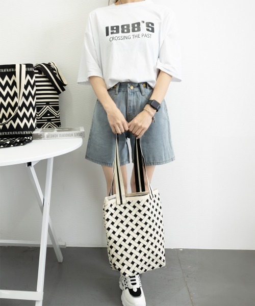 miniministore トートバッグ ニット編みバッグ 韓国風鞄