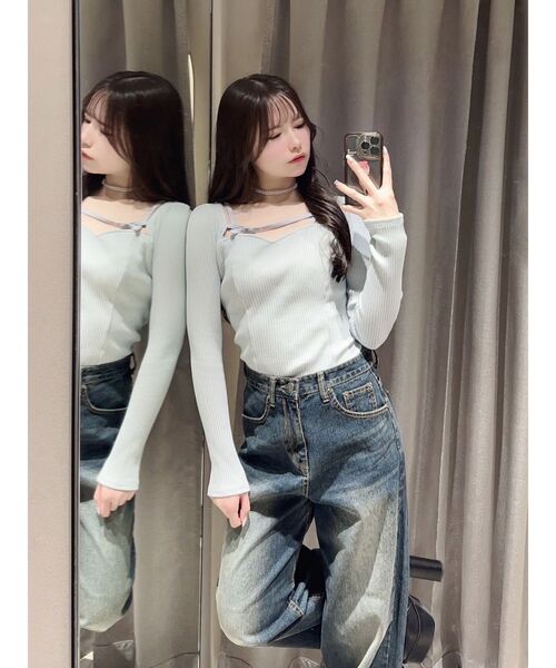 EATME（イートミー） tシャツ ベルテッドリブTOP レディース