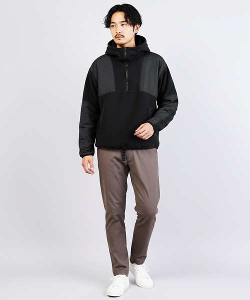 JIGGYS SHOP（ジギーズショップ） パーカー フリース×タフタ切替ハーフ