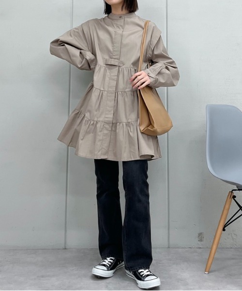 ブラウス シャツ spiritoso ティアードフレアチュニック レディース spiritoso ブラウス シャツ ティアードフレアチュニック
