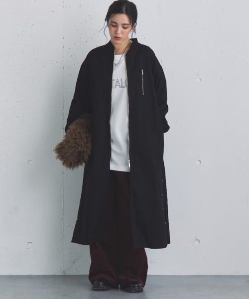 ワダ様Doux Archives バックギャザーロングMA-1ジップアップコート DOUX ARCHIVES（ドゥアルシーヴ） コート アウター 「名品」バック