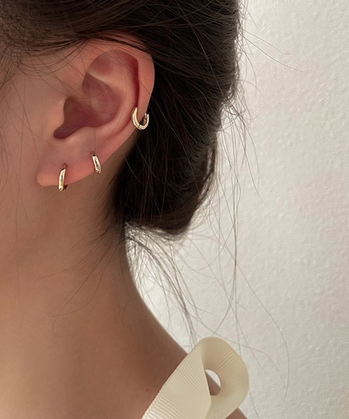 NO WAY ピアス /Bz/シンプルフープリングピアス/ペア(RZ) レディース