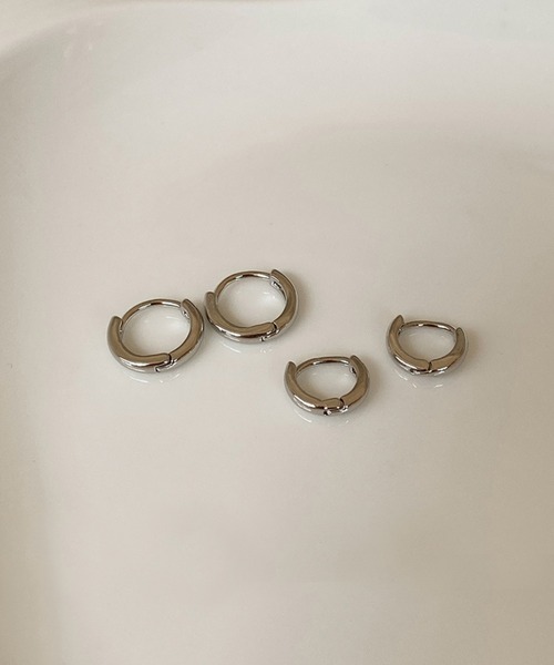 NO WAY ピアス /Bz/シンプルフープリングピアス/ペア(RZ) レディース
