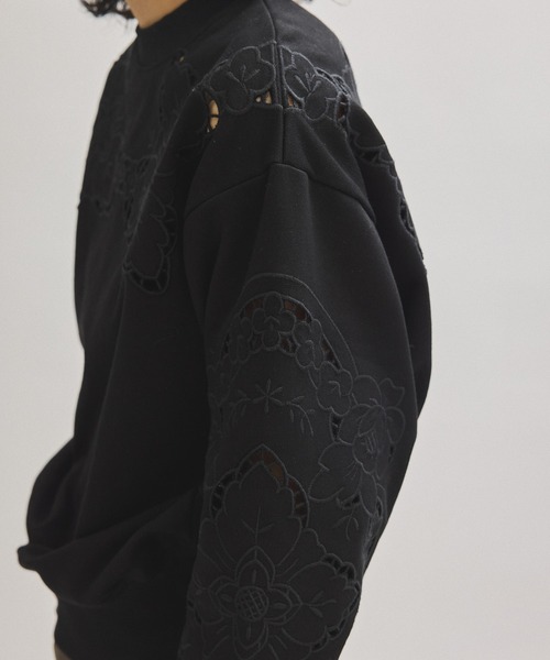 トレーナー スウェット 「VIOLETTE ROOM for ADAM ET ROPE'」 EMBROIDERY SWEATSHIRT レディース ADAM ET ROPE'｜【VIOLETTE ROOM for ADAM ET ROPE