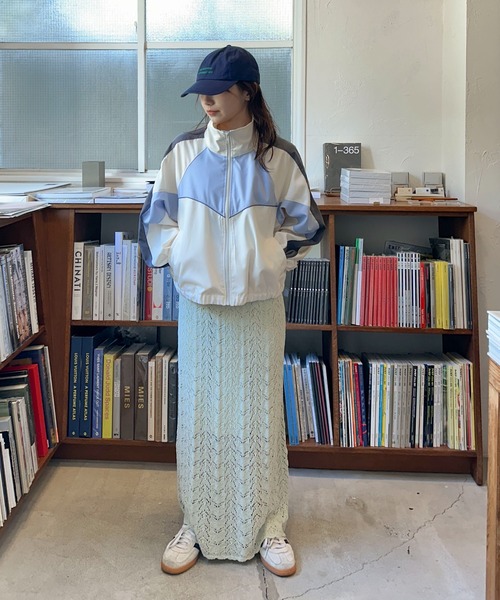 PILIT ロング スカート 「セットアップ可」クロシェニットスカート