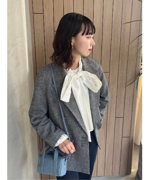 Mila Owen ブラウス シャツ 2WAYシアーボウタイブラウス