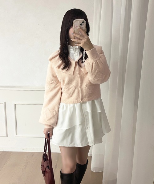 apres jour シャツワンピース チュニックボウタイシャツ