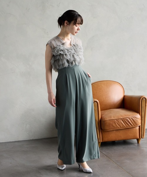 AIMER エメ　カーキ　パンツドレス　オールインワン　結婚式　お呼ばれ 楽天市場】【Aimer Acret】ストレートパンツ・オールインワン