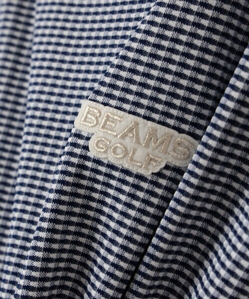 BEAMS GOLF ギンガムチェック 長袖ポロシャツ L 新同 定価2,2万 BEAMS GOLF ポロシャツ ポロ PURPLE LABEL / 襟付き ギンガム