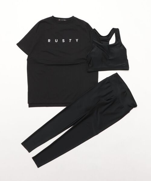 RUSTY（ラスティ） uvカット 水着 ブランド ロゴ 半袖 Tシャツ ブラ
