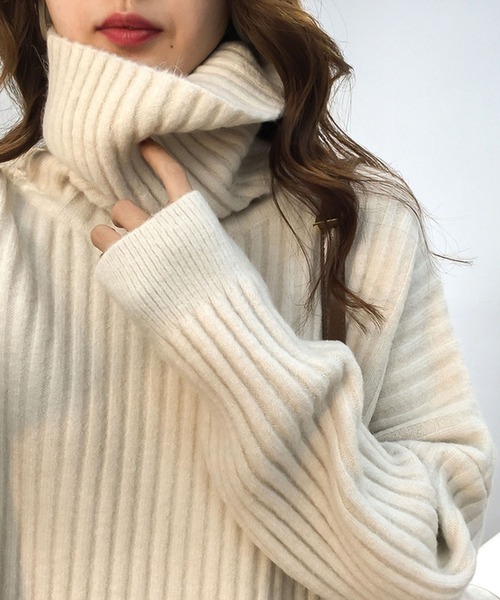 「Ulysses」 タートルネックニット F グレー レディース_画像3