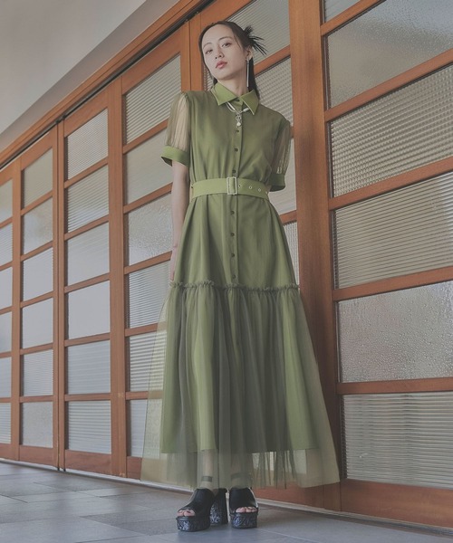 HARE ワンピース ソデシアーチュールティアードワンピース(HARE