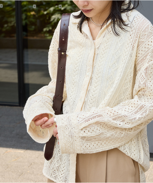 JOURNAL STANDARD ブラウス シャツ コットンコードレースシャツ