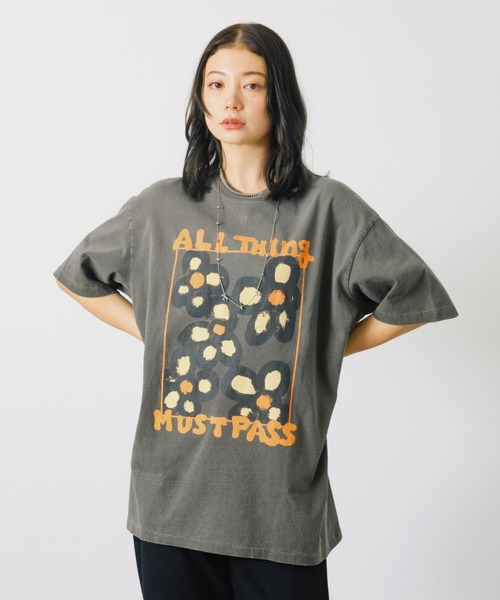 tシャツ 「KURO/クロ」ANYTHING FLOWER Tシャツ/日本製「WEB限定」 レディース メンズ KURO tシャツ 「KURO/クロ」ANYTHING FLOWER Tシャツ/日本製
