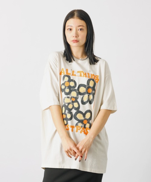 tシャツ 「KURO/クロ」ANYTHING FLOWER Tシャツ/日本製「WEB限定」 レディース メンズ KURO/クロ】ANYTHING FLOWER Tシャツ/日本製【WEB限定