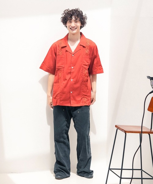 ROUGH TRADE シャツ 半袖 「ROUGH TRADE/ラフトレード」麻 レーヨン