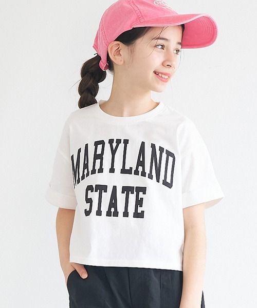 coca（コカ） tシャツ キッズ 親子お揃いクロップド丈ロールアップ 