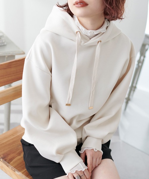 「natural couture」 プルオーバーパーカー FREE アイボリー レディース_画像2