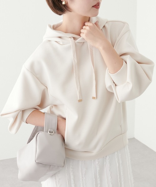 「natural couture」 プルオーバーパーカー FREE アイボリー レディース_画像8