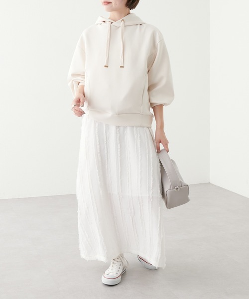「natural couture」 プルオーバーパーカー FREE アイボリー レディース_画像9
