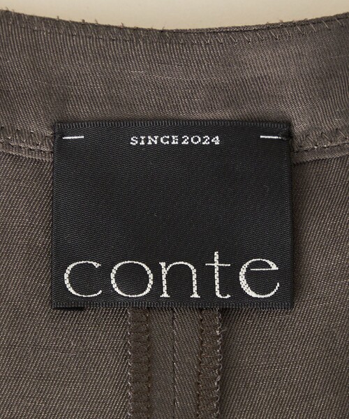 conte コンテ　フロントボタン Vネックオールインワン conte＞ヘリンボーン Vネック オールインワン（つなぎ