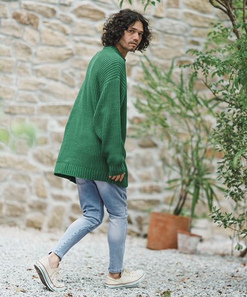「CAMBIO」 加工スキニーデニムパンツ M ブラック メンズ