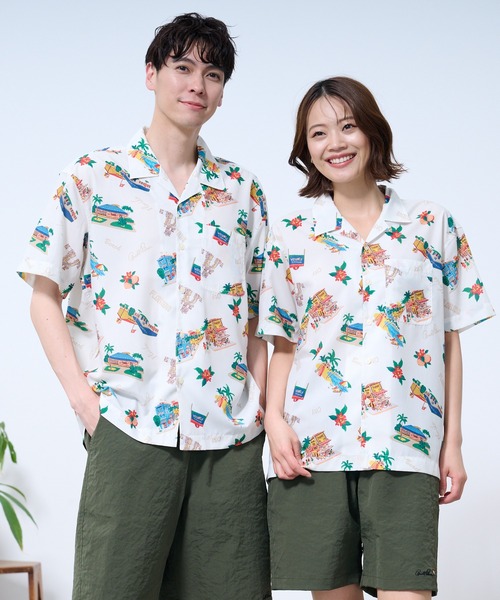 ブラウス シャツ イージーケア シェア アロハシャツ レディース メンズ