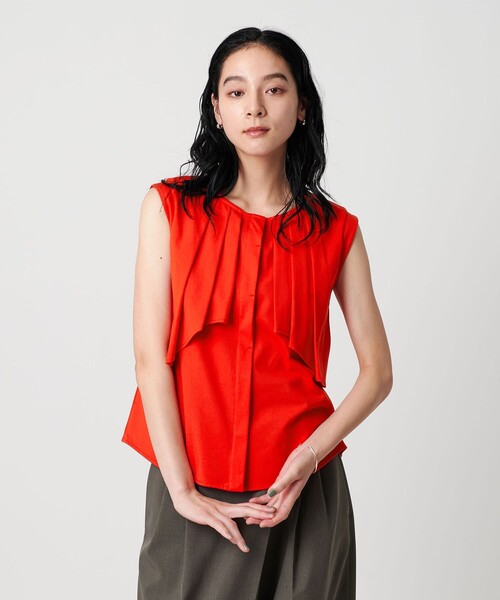 tシャツ 「WEB限定」ラッフル ノースリーブプルオーバー -ウォッシャブル- レディース