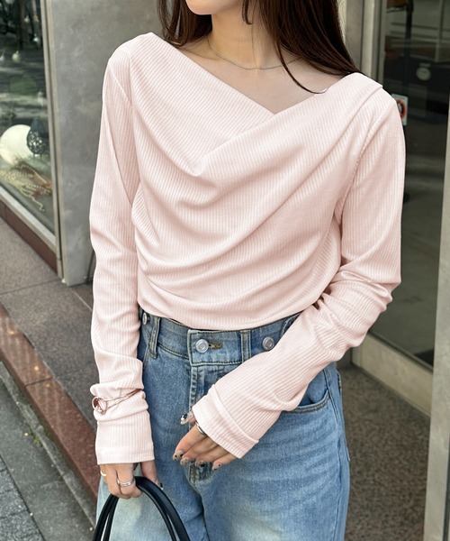 RANAN（ラナン） tシャツ 「26SS新色追加」2WAYドレープオフショル