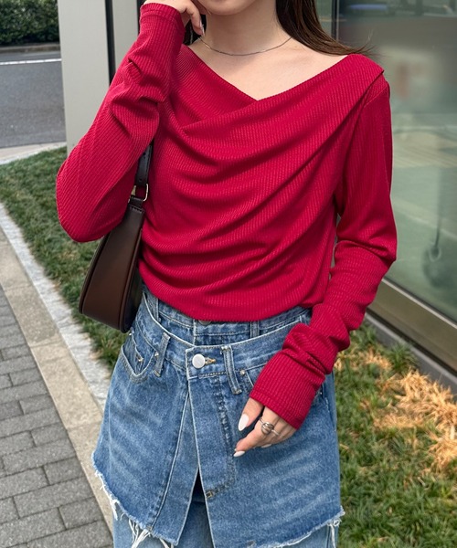 RANAN（ラナン） tシャツ 「26SS新色追加」2WAYドレープオフショル