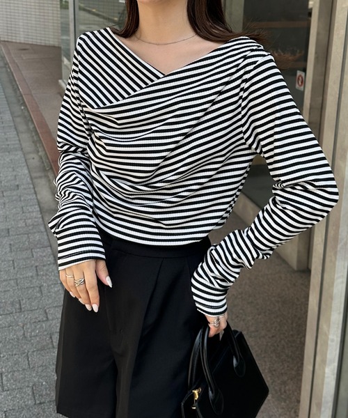 RANAN（ラナン） tシャツ 「26SS新色追加」2WAYドレープオフショル