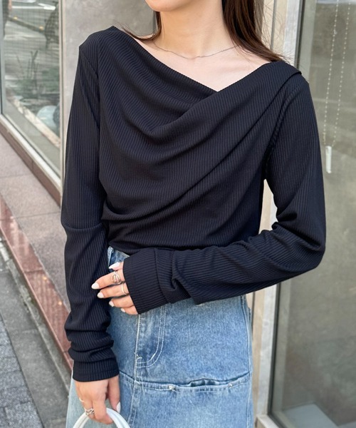 RANAN（ラナン） tシャツ 「26SS新色追加」2WAYドレープオフショル