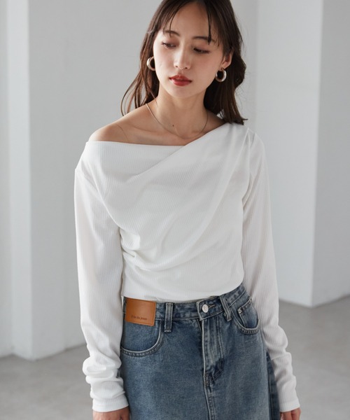 RANAN（ラナン） tシャツ 「26SS新色追加」2WAYドレープオフショル