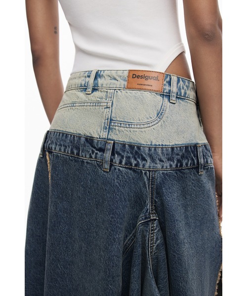 Desigual（デシグアル） デニムスカート パンツ風デザイン レイヤード