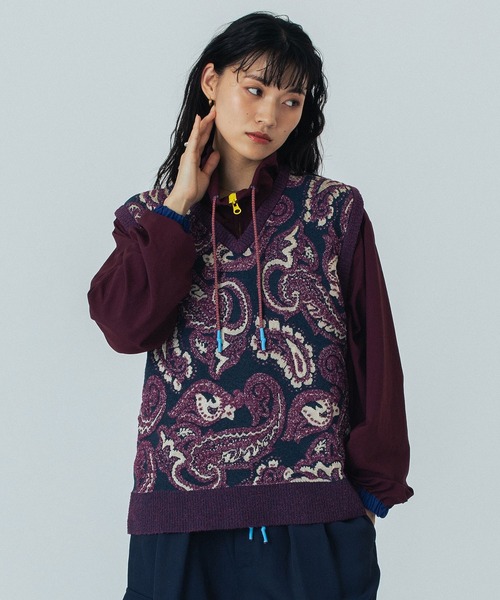 ベスト/ジレ cotton embroidery vest ROSE BUD（ローズバッド） ベスト ジレ BEADS EMBROIDERY VEST