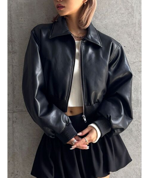 GYDA（ジェイダ） ブルゾン アウター 「TINY」fake leatherショート