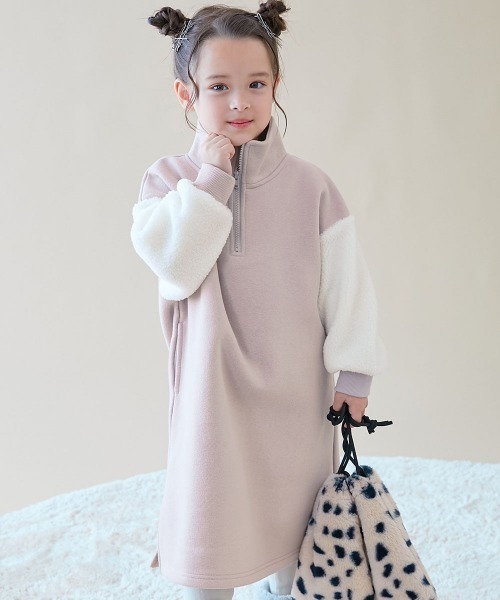 devirock（デビロック） ワンピース スフレスウェット 袖ボア ハーフ