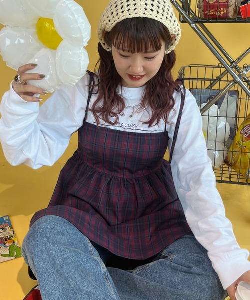 「Auntie Rosa」 ノースリーブチュニック FREE ワインレッド レディース_画像4